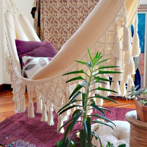 hamaca de algodon con flecos